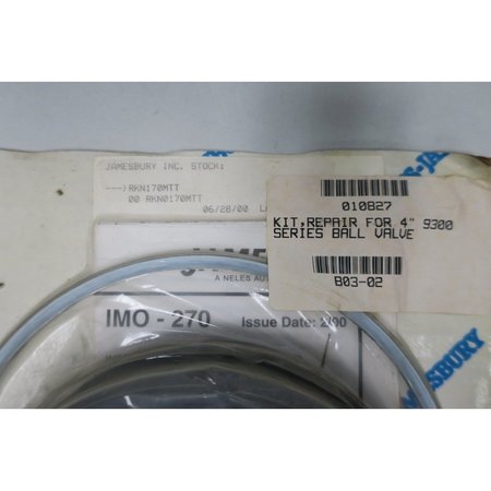 Jamesbury Ball Valve Repair Kit 4In Valve Parts And Accessory RKN170MTT